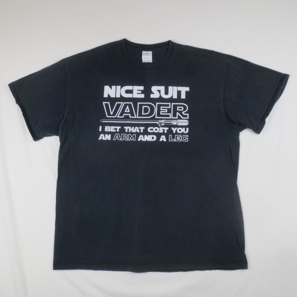 Star Wars T Shirt Mens XL Black Nice Suit Vader Short Sleeve Funny Movie 80s 90s
